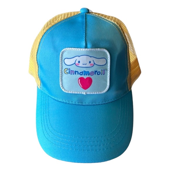 NWT Sanrio Cinnamoroll Trucker Hat Snapback Cap Yellow Blue Kawaii Mesh      G - Picture 1 of 10